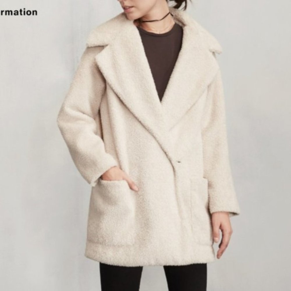 Vintage REFORMATION Wolfe Sherpa Shearling Teddy Coat Jacket